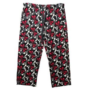 Disney Store Mickey Mouse Flannel Pajama Pants XL Black Red‎ White Cotton Lounge